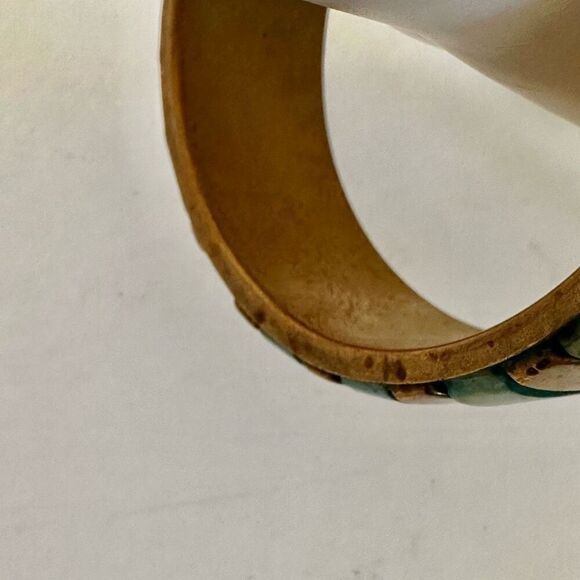 Brass inlay bangle bracelet - Picture 7 of 7